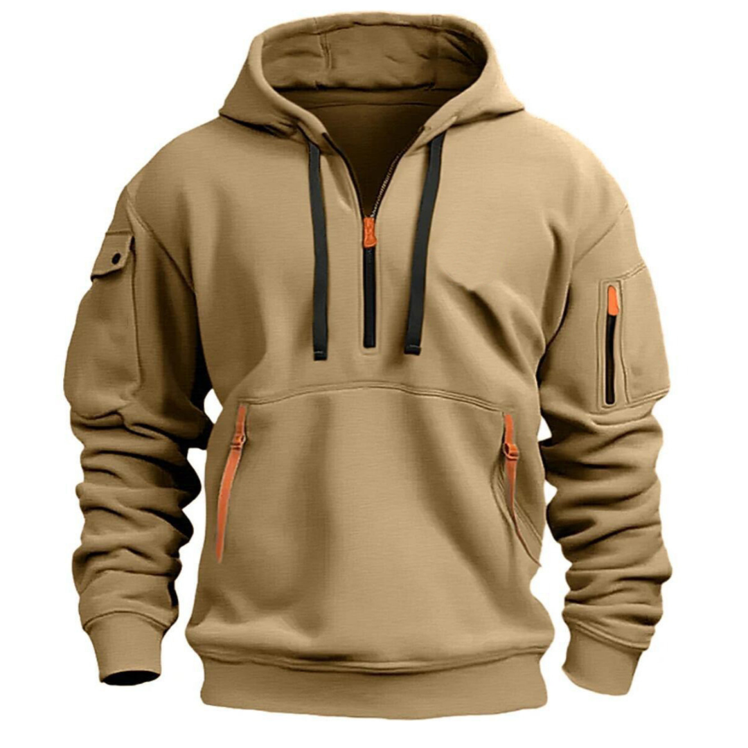 Men's Zip Pocket Casual Hoodie
