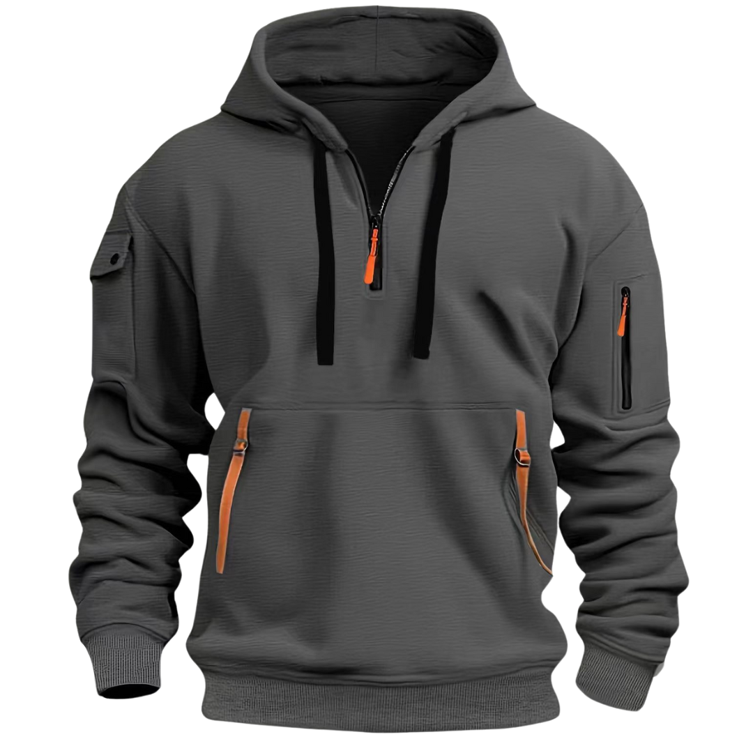 Men's Zip Pocket Casual Hoodie