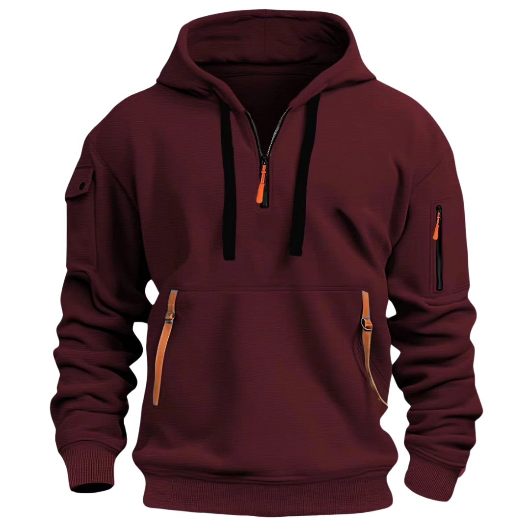 Men's Zip Pocket Casual Hoodie