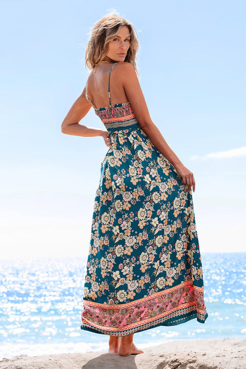 Women's Spaghetti Strap Floral Maxi Dress