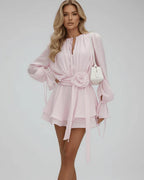 Women's V-Neck Keyhole Mini Dress
