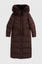 Ava | Faux Fur Hooded Longline Coat