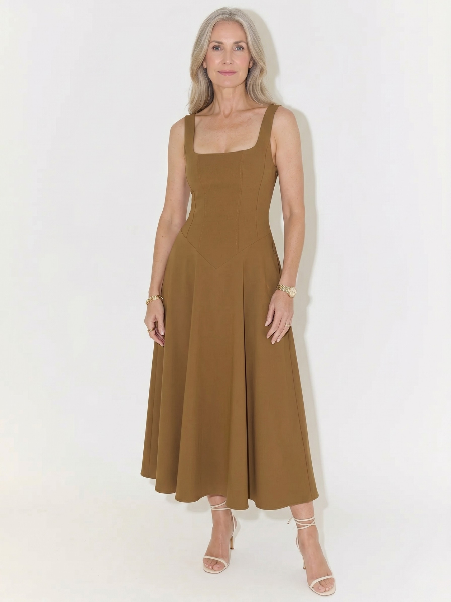 Grace Square Neck Midi Dress