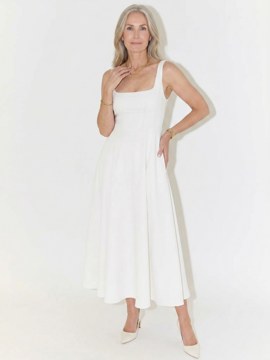 Grace Square Neck Midi Dress