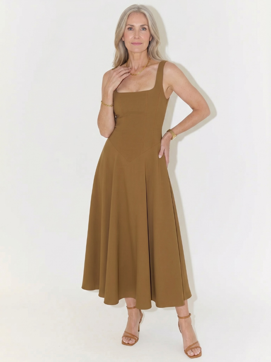 Grace Square Neck Midi Dress