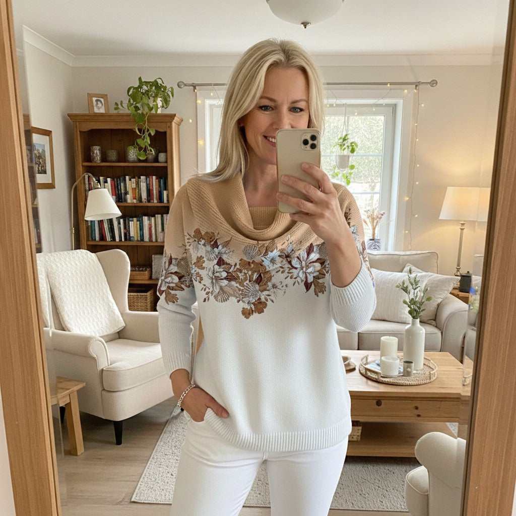 Alora floral jumper with soft neckline