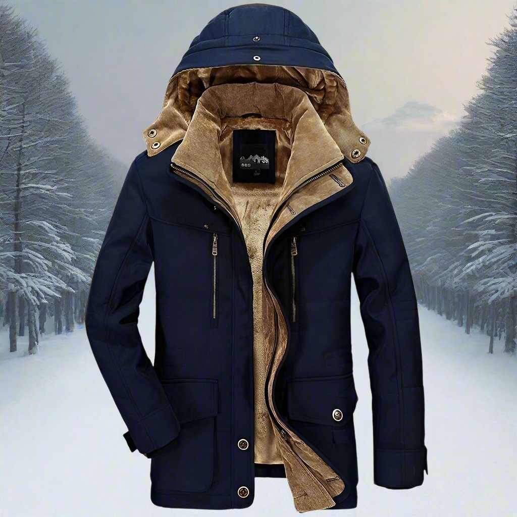 Men's Fur Lined Winter Jacket – Removable Hood