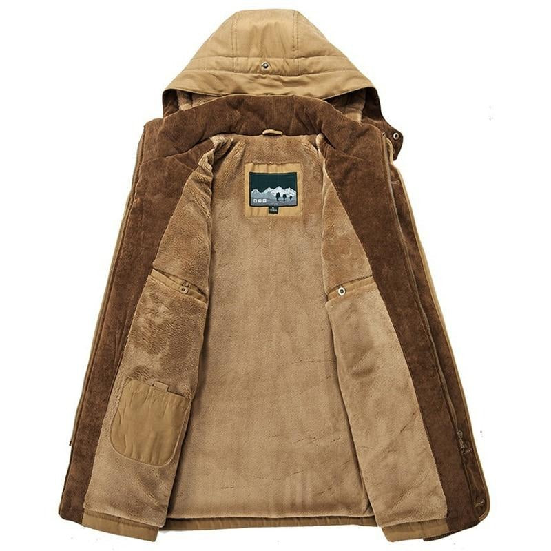 Men's Fur Lined Winter Jacket – Removable Hood