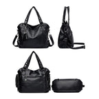 Women's Vegan Leather Tote Bag – Detachable Strap