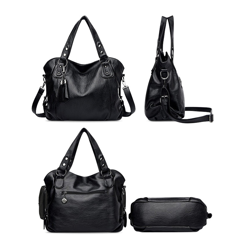 Women's Vegan Leather Tote Bag – Detachable Strap