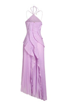 Eliza Pleated Ruffle Midi Dress – Cascade Frill, Sleeveless
