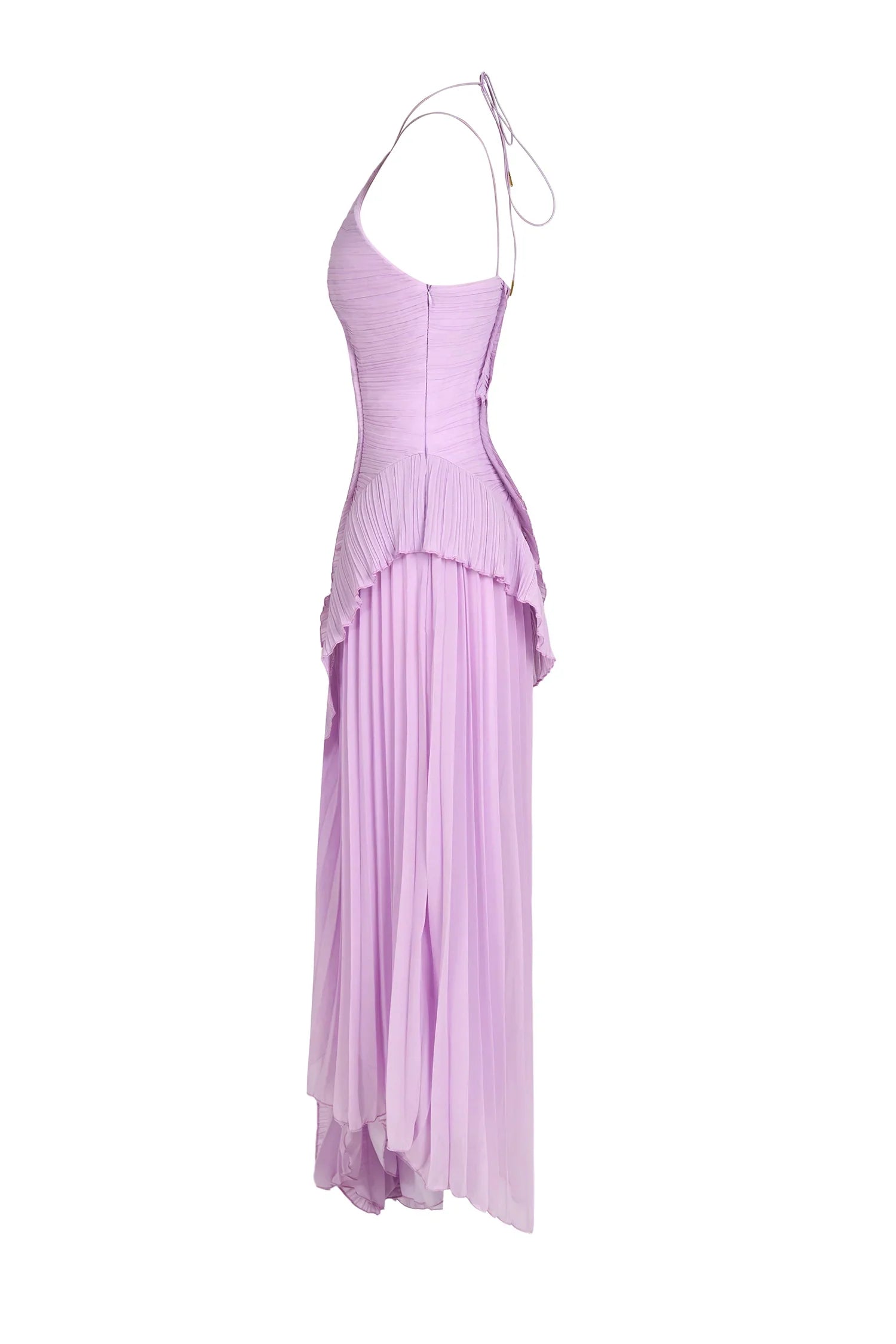 Eliza Pleated Ruffle Midi Dress – Cascade Frill, Sleeveless