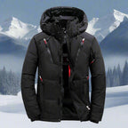 Men's Quilted Down Winter Jacket – Adjustable Hood