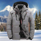 Men's Quilted Down Winter Jacket – Adjustable Hood