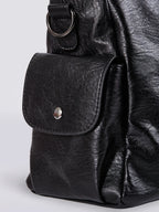 Women's Vegan Leather Zip Shoulder Bag