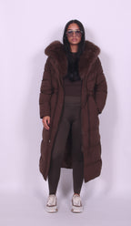 Ava | Faux Fur Hooded Longline Coat