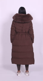 Ava | Faux Fur Hooded Longline Coat