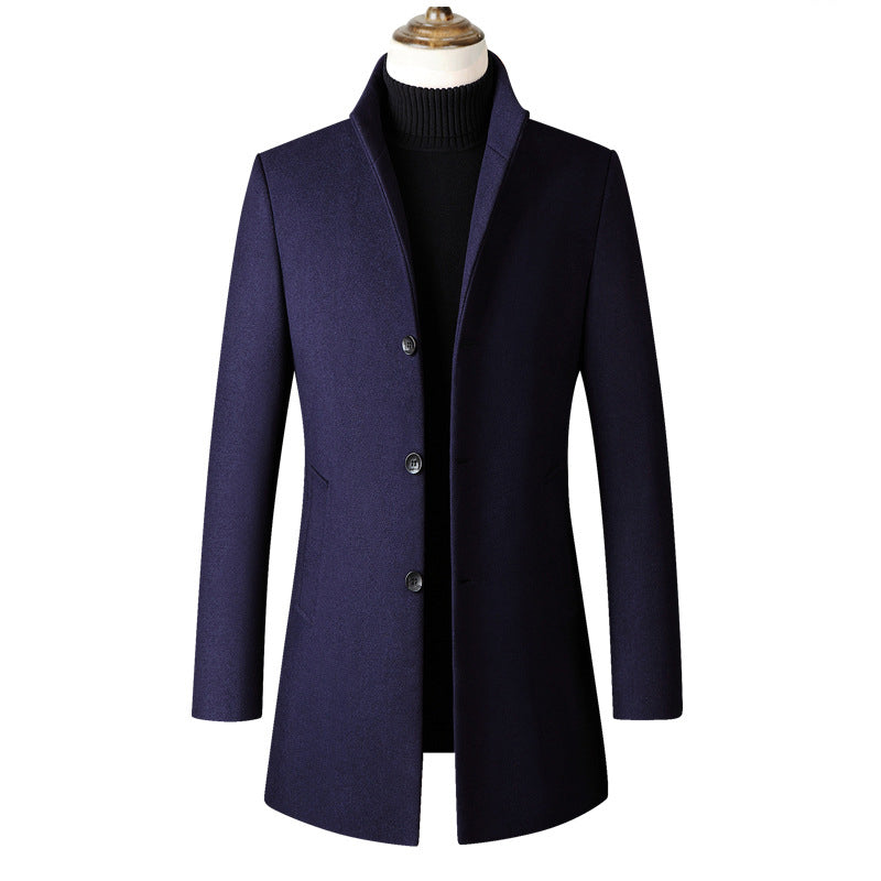 Men's Three-Button Single-Breasted Overcoat