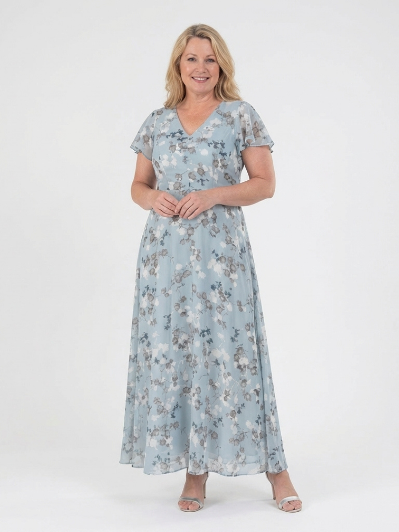Anna | Flutter Sleeve Maxi Dress