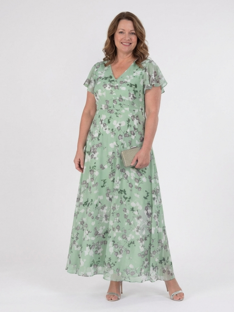 Anna | Flutter Sleeve Maxi Dress
