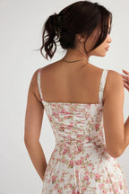 Kiana Lace-Up Fitted Midi Dress