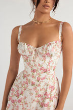 Kiana Lace-Up Fitted Midi Dress