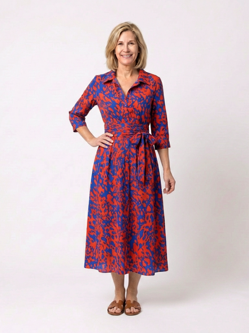 Sabrina | Collared Tie Waist Dress