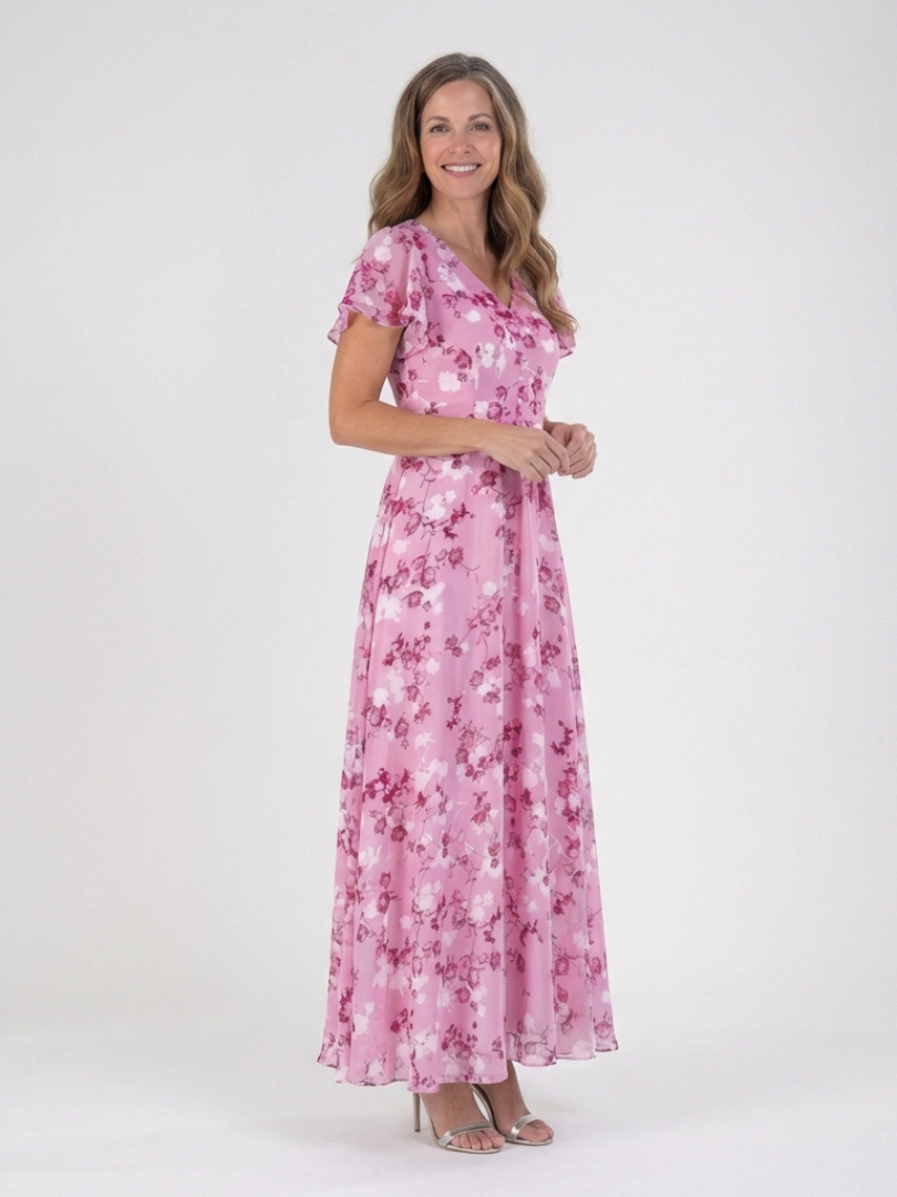Anna | Flutter Sleeve Maxi Dress