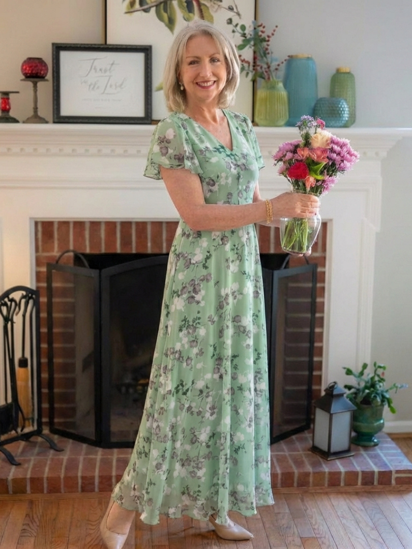 Anna | Flutter Sleeve Maxi Dress
