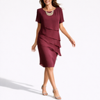 Women's Layered Ruffle Midi Dress