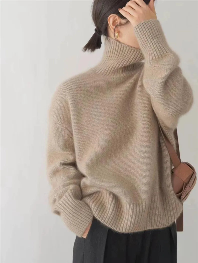 Poppy Women's High Collar Knitted Jumper