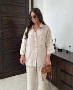 Linen | The Effortless Lapel & Wide-Leg Set