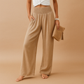 Women's High-Waist Wide-Leg Linen Trousers