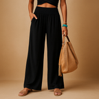 Women's High-Waist Wide-Leg Linen Trousers