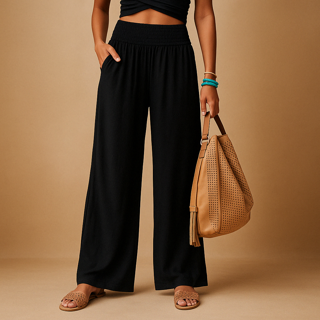 Women's High-Waist Wide-Leg Linen Trousers