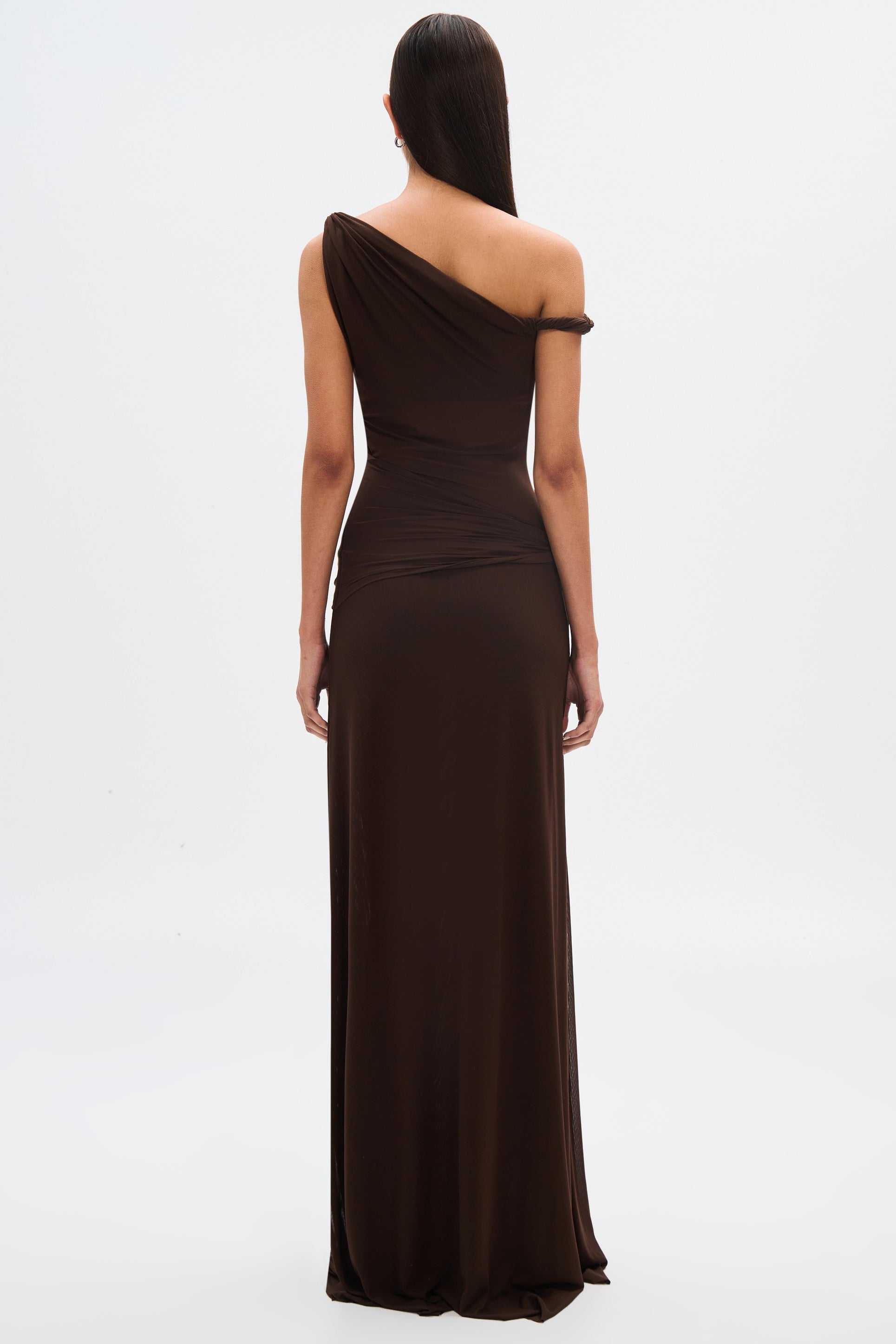Lizzie Mesh Maxi Dress – Draped Design
