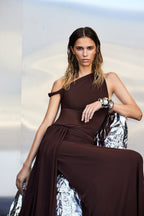 Lizzie Mesh Maxi Dress – Draped Design