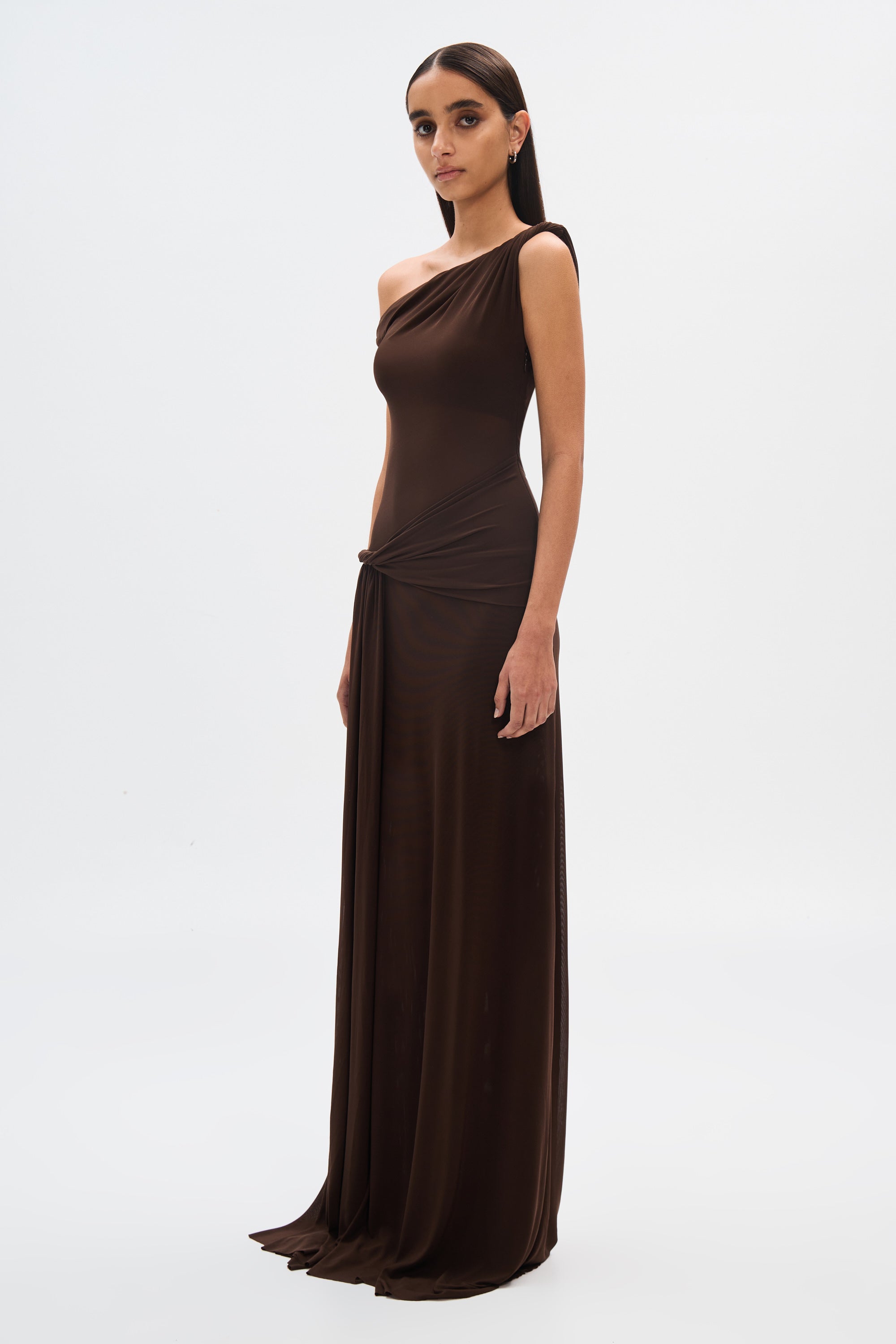 Lizzie Mesh Maxi Dress – Draped Design