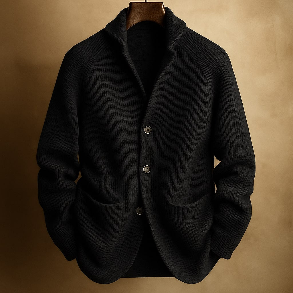 Men's Lightweight Ribbed Wool Cardigan