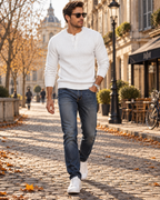 Men's Cable Knit Henley Jumper