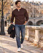 Men's Cable Knit Henley Jumper
