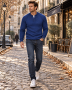 Men's Cable Knit Henley Jumper
