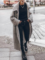 Women's Oversized Chunky Rib Knit Longline Cardigan
