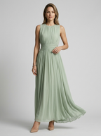Elenora Pleated A-Line Maxi Dress