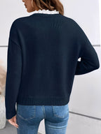 Kaitlyssa | Classic V-Neck Lace Pullover