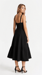 Kiana Lace-Up Fitted Midi Dress