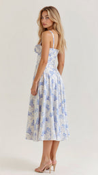 Kiana Lace-Up Fitted Midi Dress