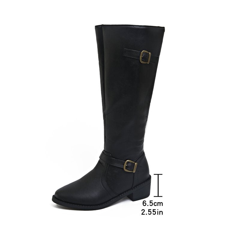 Women's Knee High Riding Boots – Buckle Detail