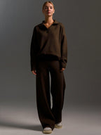 Women's Oversized Polo & Wide-Leg Trouser Set