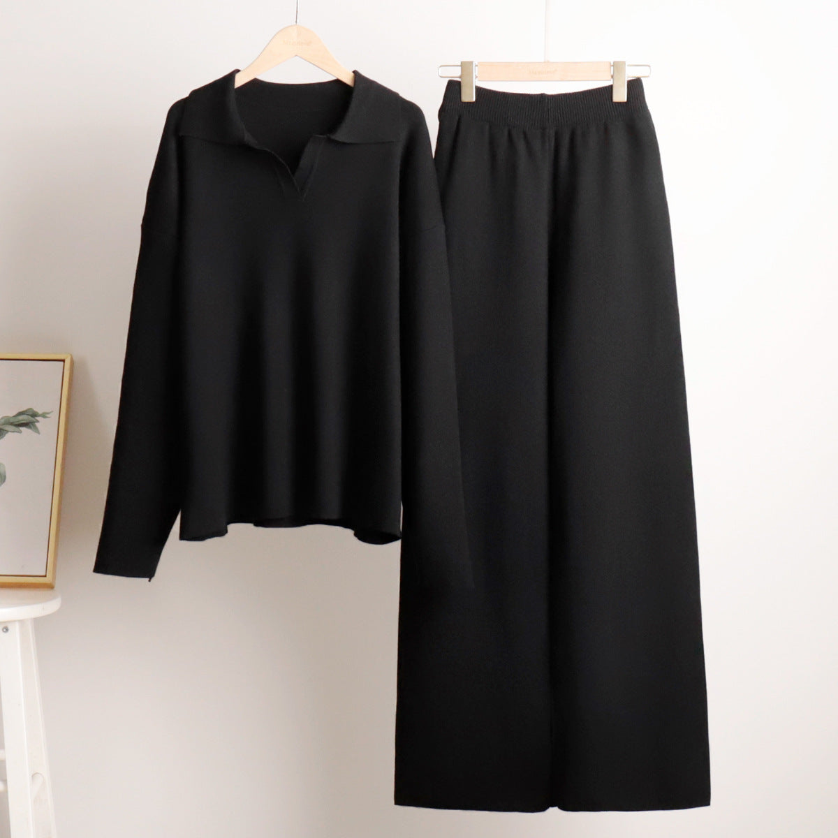 Women's Oversized Polo & Wide-Leg Trouser Set